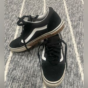 VANS classic style (suede) with a hint of leopard on the sole.